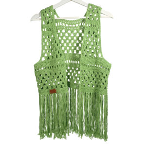 chaleco crochet verde artesanal estilo boho